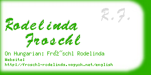 rodelinda froschl business card